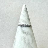 Cubic Zirconia Graduated Bezel Ring Sterling Silver Size L Sample