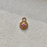 Pink Sapphire Octagon Earring Charm 9k Gold Sample