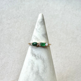Emerald, Malachite, Opal & Diamond Ring 9k Gold Size M Sample