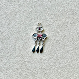Pink Tourmaline & Sapphire Statement Earring Charm Sterling Silver Sample