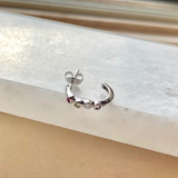 Organic Stone Huggie Sterling Silver Sample