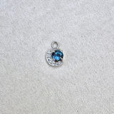 London Blue Topaz & White Sapphire Moon Earring Charm Sterling Silver Sample