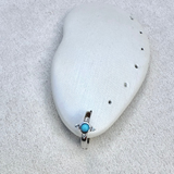 Turquoise & White Sapphire Huggie Hoop Earring Sterling Silver Sample