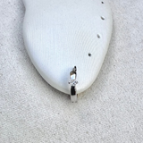 Diamond Solitaire Huggie Hoop Earring Sterling Silver Sample