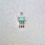 Amazonite, Moonstone & Turquoise Earring Charm 9k Gold Sample