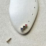 Ruby, Sapphire & Tanzanite flat Back Earring 9k Gold Sample