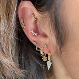 Diamond Fan Flat Back Earring 9k Gold