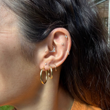 Medium Statement Hoop Earring Pair 9k Gold