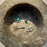 Teeny Green Tourmaline & Turquoise Earring Charm 9k Gold Sample