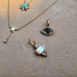 Opal, Moonstone & Morganite Pendant 9k Gold Sample