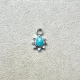 Amazonite, Moonstone & White Sapphire Earring Charm Sterling Silver Sample