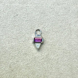 Pink Tourmaline, Sapphire & Moonstone Earring Charm Sterling Silver Sample