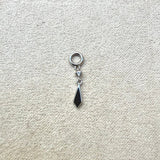 White Sapphire Rhombus Earring Charm Sterling Silver Sample