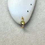 Yellow Chalcedony & White Sapphire Huggie Hoop 9k Gold Sample