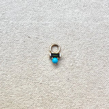 Teeny Green Tourmaline & Turquoise Earring Charm 9k Gold Sample