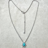 Amazonite, Moonstone & White Sapphire Necklace Sterling Silver Sample