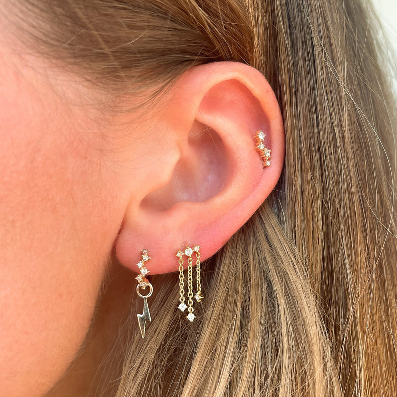 Diamond Constellation Flat Back Earring 9k Gold