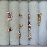 Diamond Leaf Flat Back Earring 9k Gold Sample