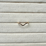 Diamond Wishbone Ring 9k Gold Sample Size M