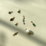 Green Tourmaline Trillion Earring Charm 9k Gold Sample