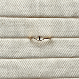 Sapphire & Diamond Eye Ring 9k Gold Sample Size M