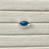 Petrol Blue Quartz Organic Ring Sterling Silver Sample Size M