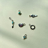 Amethyst, Malachite & Moonstone Rhombus Earring Charm Sterling Silver Sample