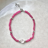 Pink & Rose Quartz Bracelet Sterling Silver Sample