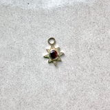 Ruby & Diamond Star Earring Charm 9k Gold Sample