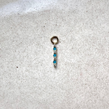 Turquoise Enamel & White Sapphire Earring Charm 9k Gold Sample