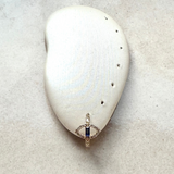 Sapphire & Diamond Eye Huggie Hoop Earring 9k Gold Sample