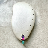 Amethyst, Pink Quartz & Amazonite Huggie Hoop Earring Sterling Silver Sample