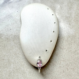 Pink Sapphire Boho Huggie Hoop Earring Sterling Silver Sample