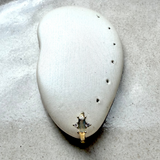 Labradorite & Diamond Baguette Huggie Hoop Earring 9k Gold Sample