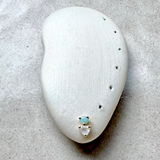 Amazonite & Moonstone Stud Earring 9k Gold Sample