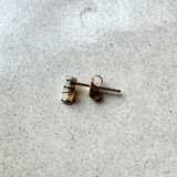 Amazonite & Moonstone Stud Earring 9k Gold Sample