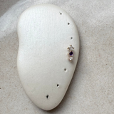 Moonstone, Tanzanite & Diamond Flat Back Earring 9k Gold Sample