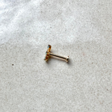 Aquamarine & Diamond Flat Back Earring 14k Gold Sample