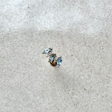 Aquamarine & Diamond Flat Back Earring 14k Gold Sample