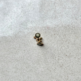 Aquamarine & Diamond Flat Back Earring 14k Gold Sample