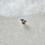 Tanzanite Beaded Flat Back Earring 9k Gold Sample