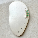 Emerald & Diamond Flat Back Earring 9k Gold Sample