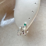 Gemstone Stone Organic Hoop Earring Sterling Silver Sample Pair