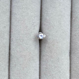 Moonstone Eye Flat Back Earring 14k White Gold Sample