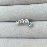 Diamond Gemstone Crawler Earring Sterling Silver Sample