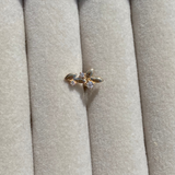 Diamond Leaf Flat Back Earring 9k Gold Sample