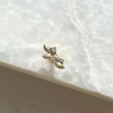 Diamond Leaf Flat Back Earring 9k Gold Sample
