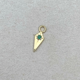 Emerald Rhombus Earring Charm 9k Gold Sample