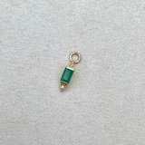 Emerald & Diamond Earring Charm 9k Gold Sample