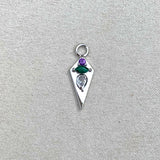 Amethyst, Malachite & Moonstone Rhombus Earring Charm Sterling Silver Sample